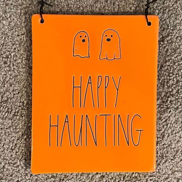 Rae Dunn Halloween HAPPY HAUNTING sign - Picture 1 of 4